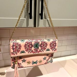 Pink Floral Print Shoulder Bag
